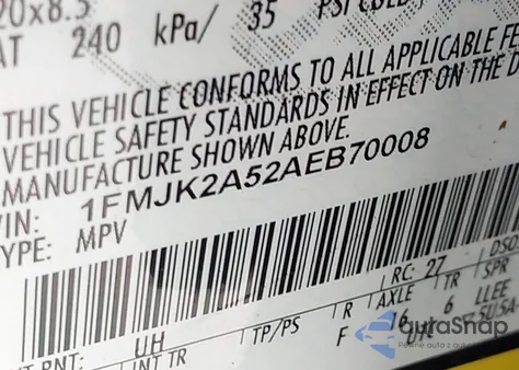 2010 Ford Expedition El Limited from USA, damaged, VIN 1FMJK2A52AEB70008